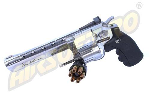 Revolver dan wesson 6 inch silver - full metal - gnb - co2
